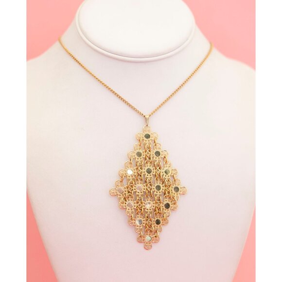 Vintage Victorian Diamond Flower Bud Necklace by Sarah Coventry 20 inch - P14 - Picture 2 of 3